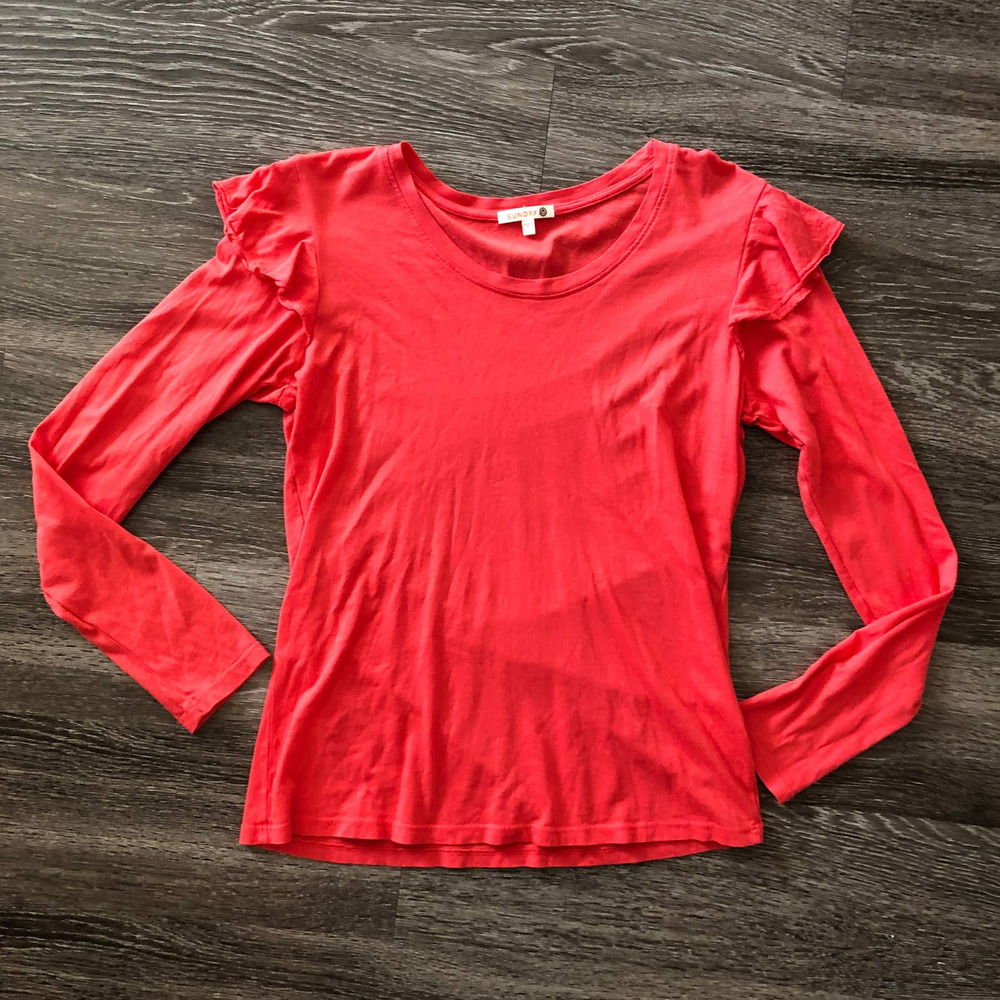 Sundry Long Sleeve Ruffle Tee - Picture 2 of 4